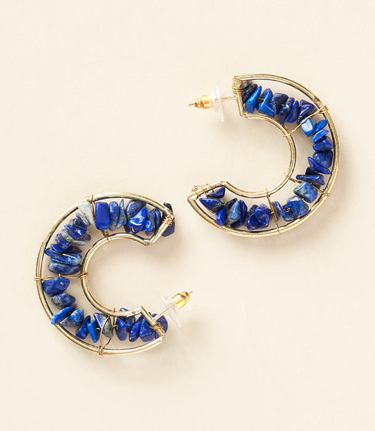 Shamani Sodalite Hoop Earrings