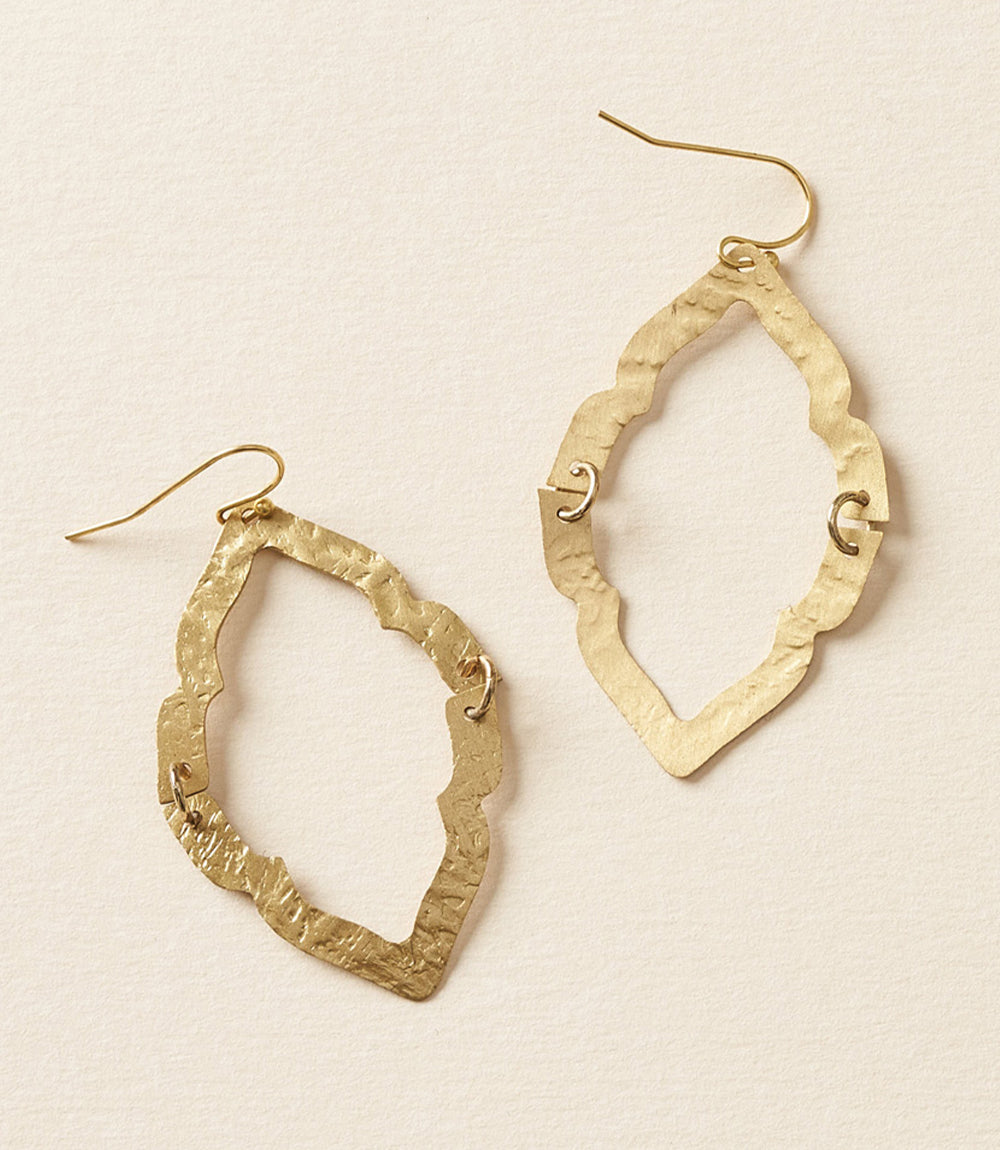 Diya Gold Arch Drop Earrings