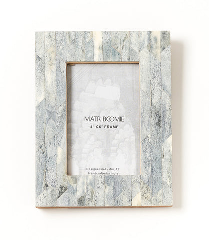 Banka Mundi 5x7 Brown & White Picture Frame - Carved Bone, Wood