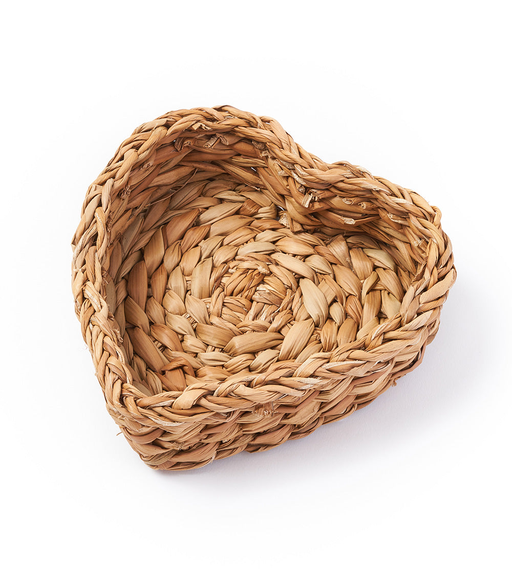Alaya Heart Natural Fiber Storage Basket Catch All Tray - Hand Woven