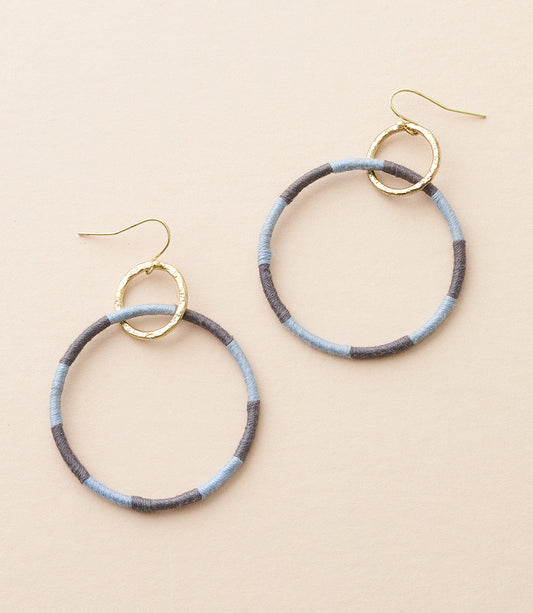 Kaia Double Hoop Earrings - Blue