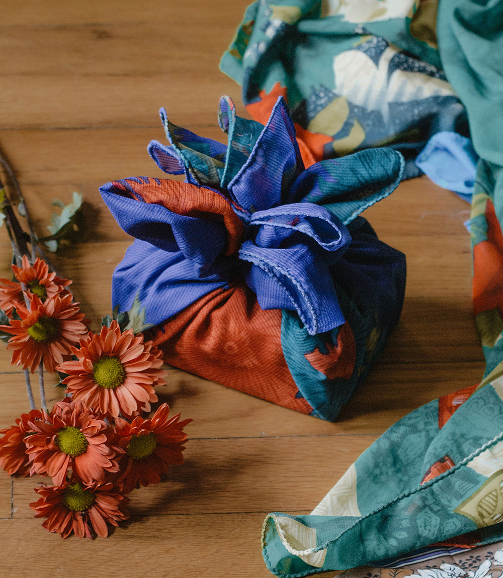 Furoshiki Style Fabric Gift Wrap - Assorted Upcycled Sari - Matr Boomie Wholesale