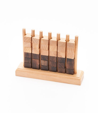 Four-in-a-Row Family Fun Game (squares) - Handcrafted Wood