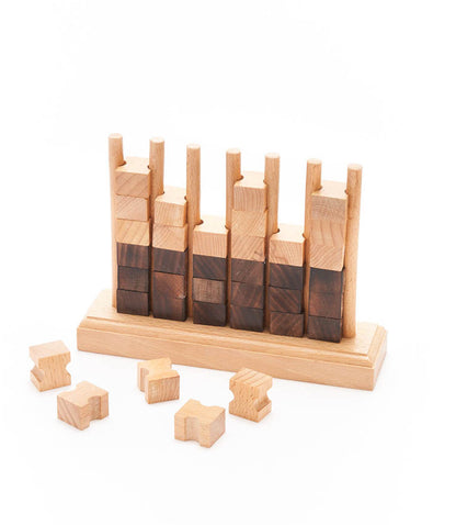 Four-in-a-Row Family Fun Game (squares) - Handcrafted Wood - Matr Boomie Wholesale