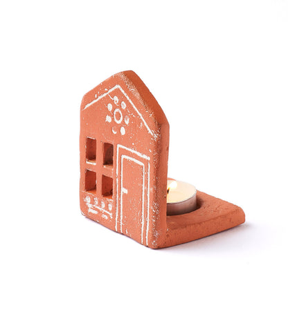 Vasanta House Tealight Candle Holder - Terracotta