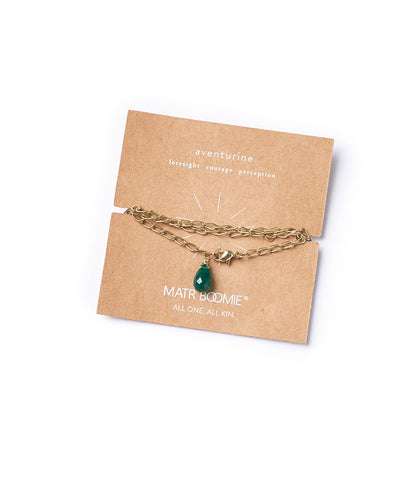 Indali Aventurine Gemstone Drop Necklace - Green, Semi Precious