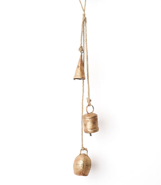 Trio Rustic Bells Cascade Hanging Wind Chime - Hand Tuned, Assorted