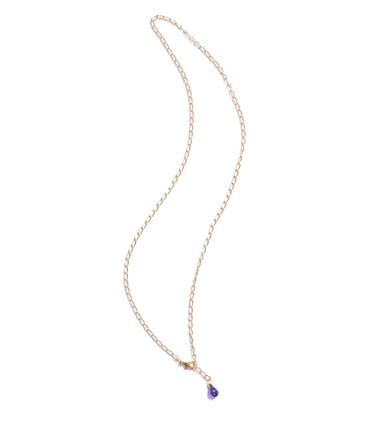 Indali Amethyst Gemstone Drop Necklace - Purple, Semi Precious