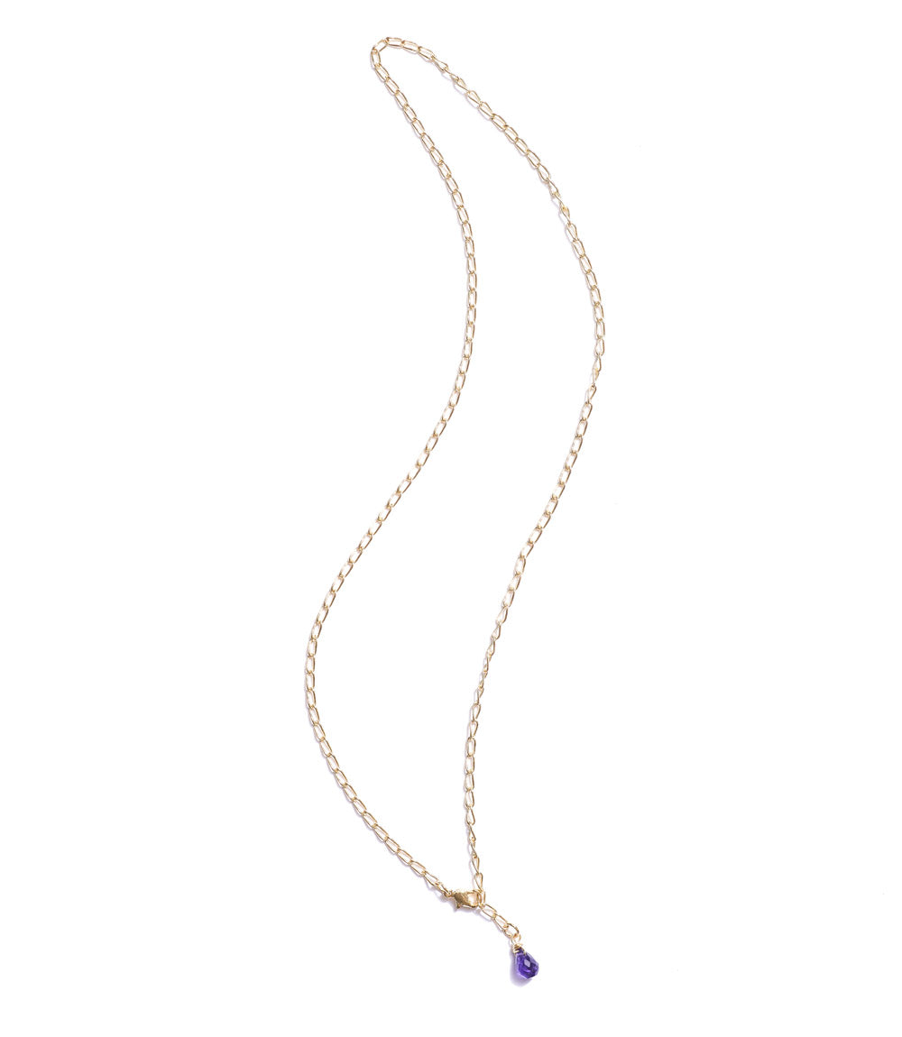 Indali Amethyst Gemstone Drop Necklace - Purple, Semi Precious