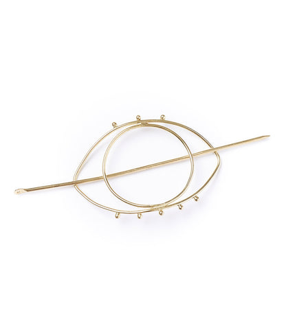 Drishti Evil Eye Hair Slide with Stick - Gold