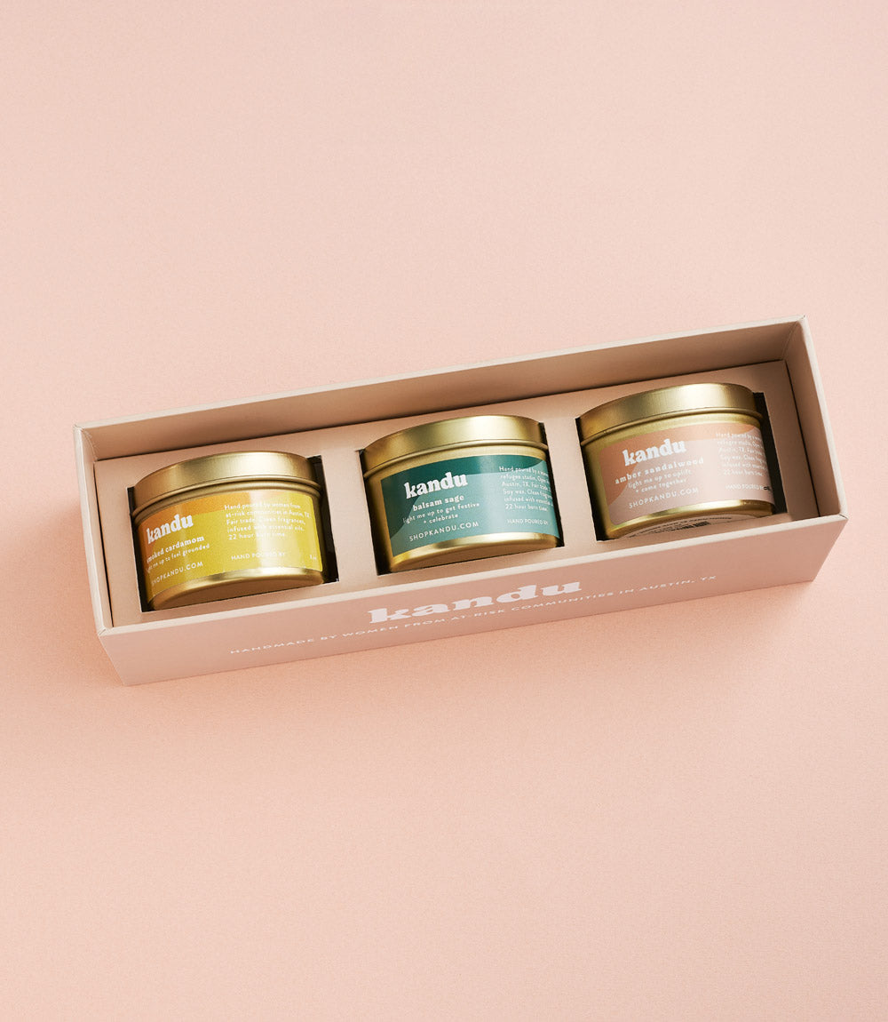 Fall Holiday Candle Gift Set - Set of 3 - 3 oz Candles