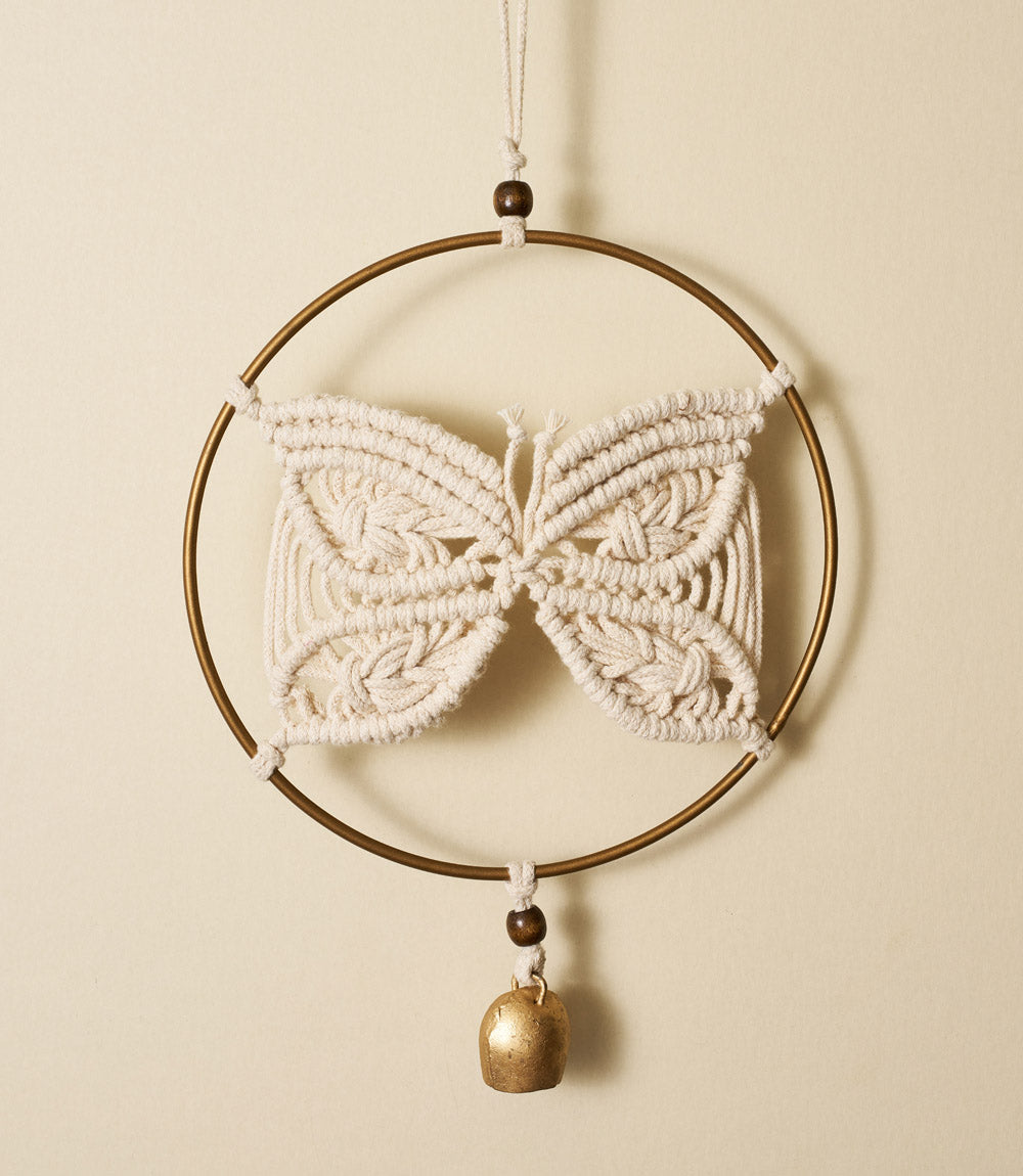 Buna Butterfly Macrame Wall Hanging - Handmade, Fair Trade