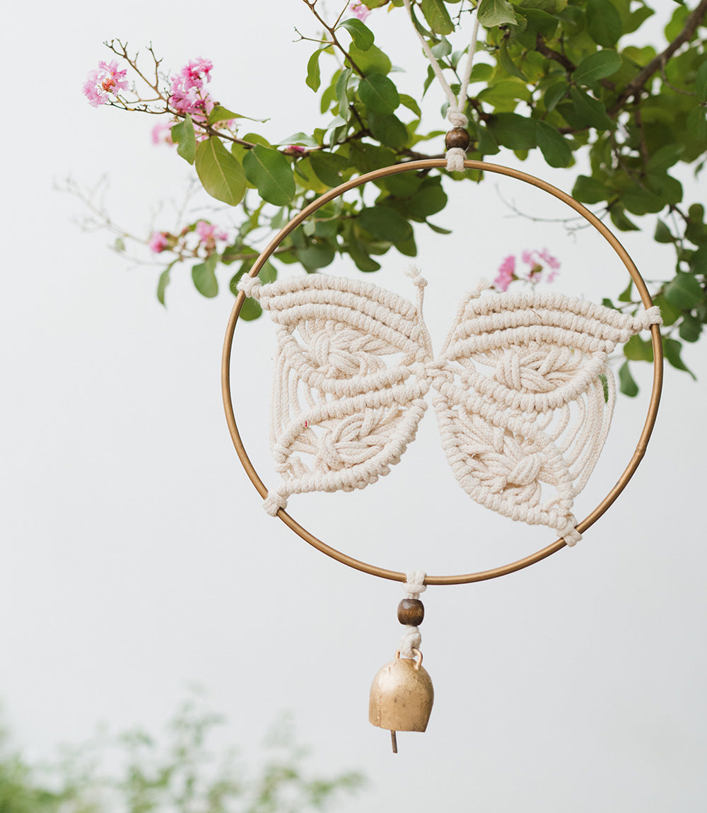 Buna Butterfly Macrame Wall Hanging - Handmade, Fair Trade