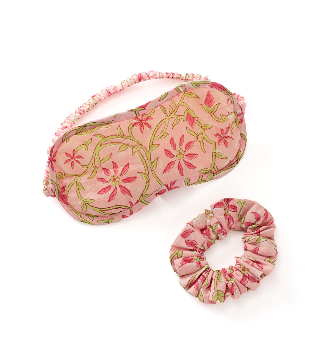 Aaram Hair Scrunchie and Eye Mask Set - 100% Cotton