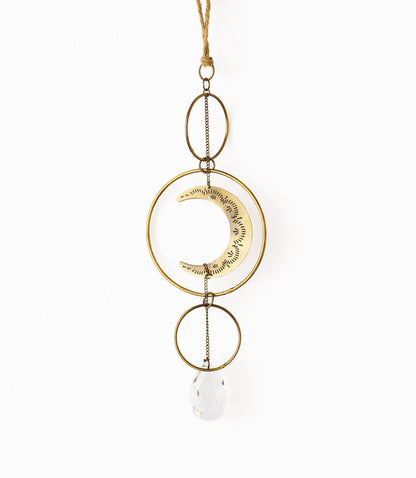 Surya Crescent Moon Brass Suncatcher