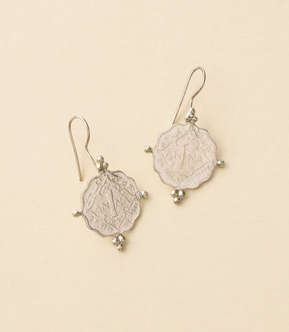 Sikka Silver Coin Drop Earrings - sustainable jewelry