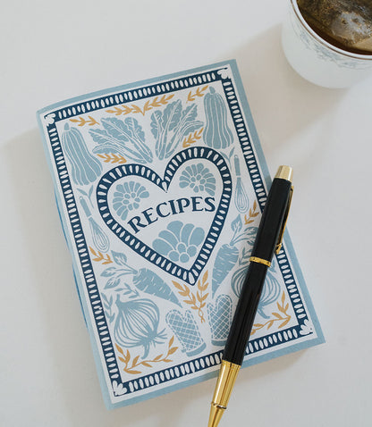 Khaana Recipe Journal Light Blue 5x7 - recycled paper