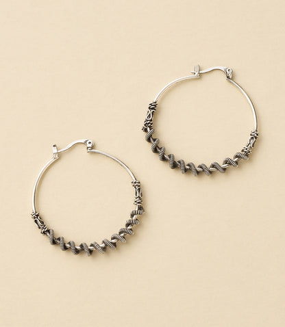 Rani Hoop Earrings - Silver Tone