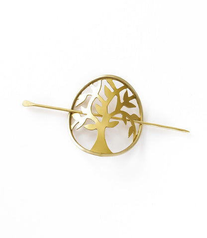 Aranyani Tree of Life Hair Pin - Slide with Stick - Mixed Metal