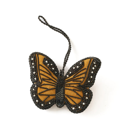 Larissa Plush Butterfly Beaded Felt Ornament - Embroidered