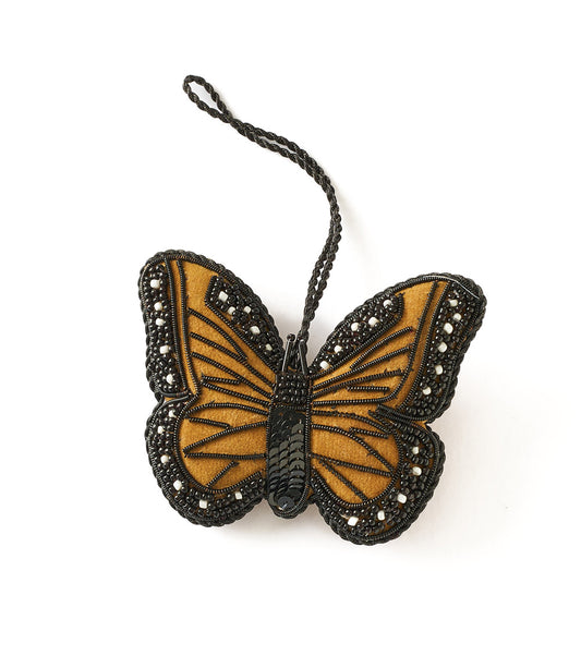 Larissa Plush Butterfly Beaded Felt Ornament - Embroidered