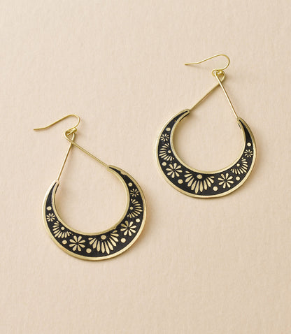 Nisha Crescent Moon Hoop Earrings