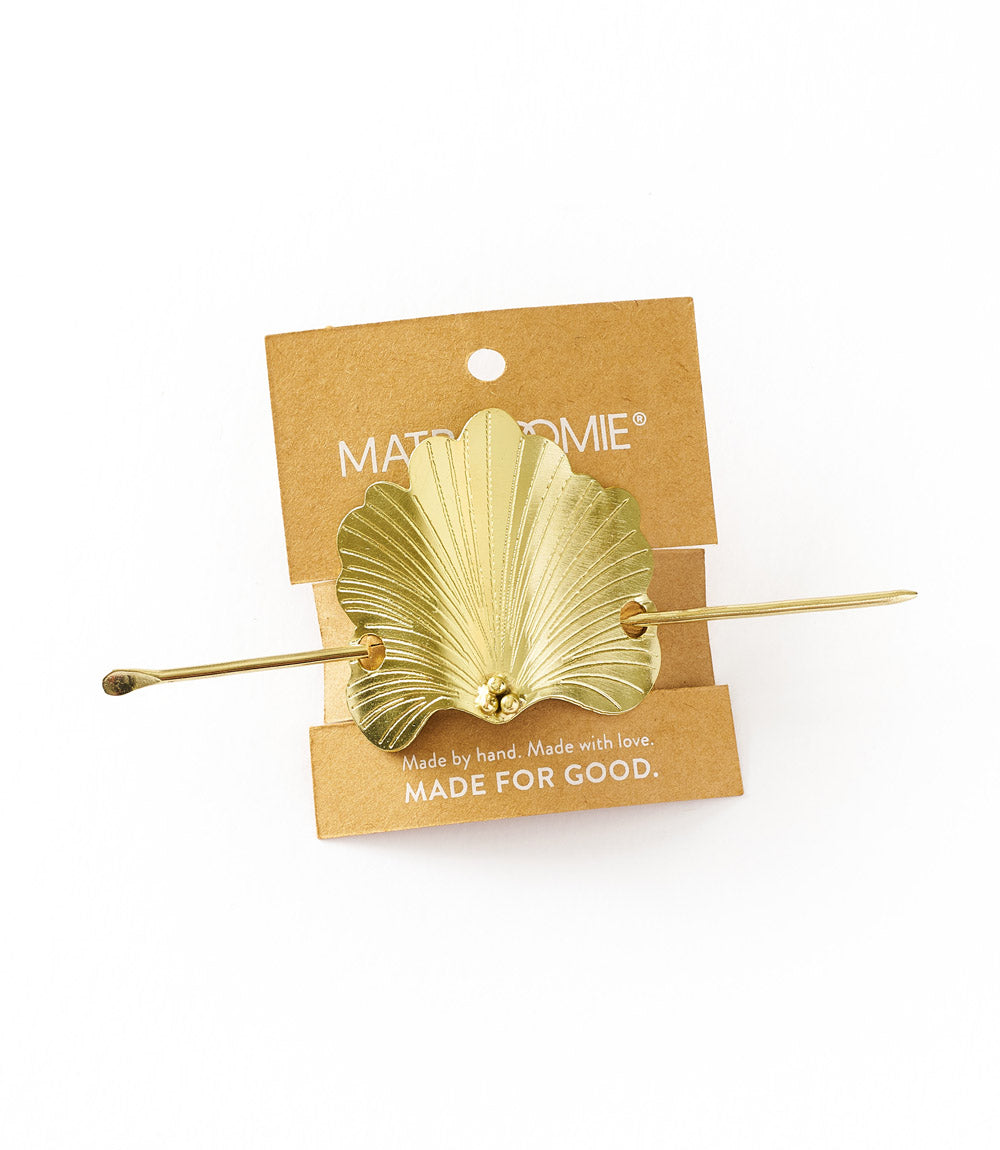 Sayuri Ginkgo Leaf Hair Pin - Gold