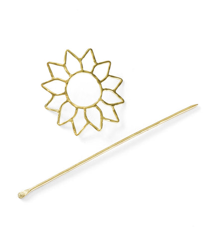 Suryamukhi Sunflower Hair Pin - Slide with Stick - Gold