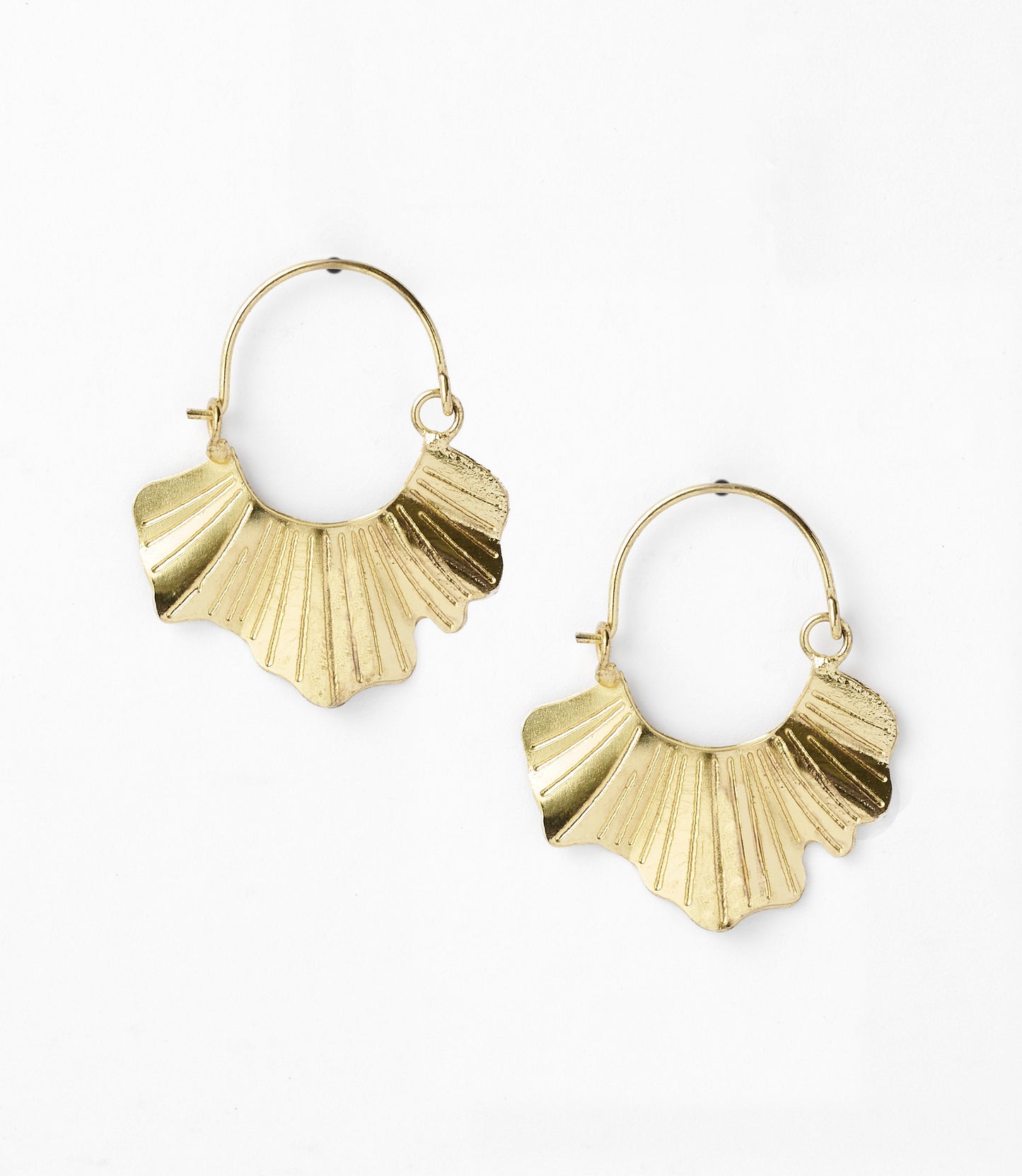 Sayuri Ginkgo Leaf Hoop Earring - Gold