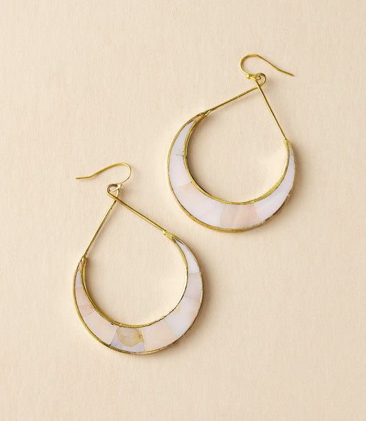 Rajani Crescent Mother of Pearl Hoop Earrings