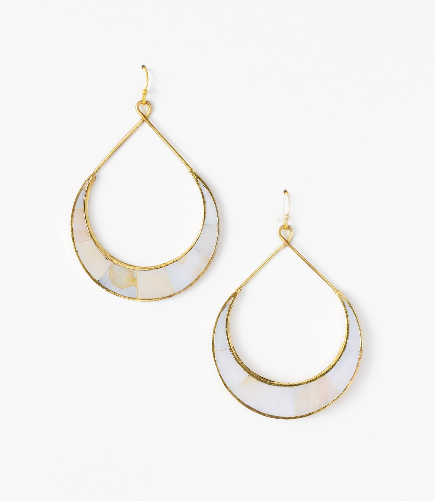 Rajani Crescent Mother of Pearl Hoop Earrings