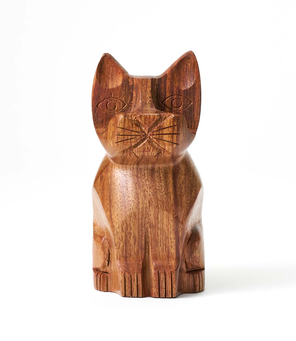 Cat Eyeglass Holder Stand - Hand Carved Wood