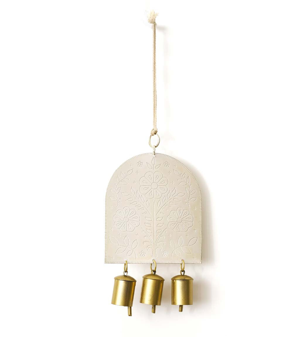 Haveli Wind Chime, Etched Brass - Fair Trade Decorr