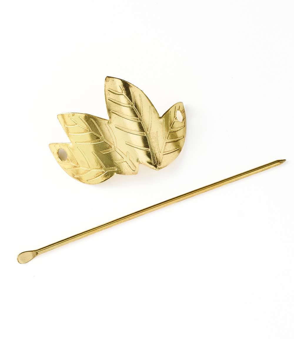 Sayuri Leaf Hair Pin - Gold