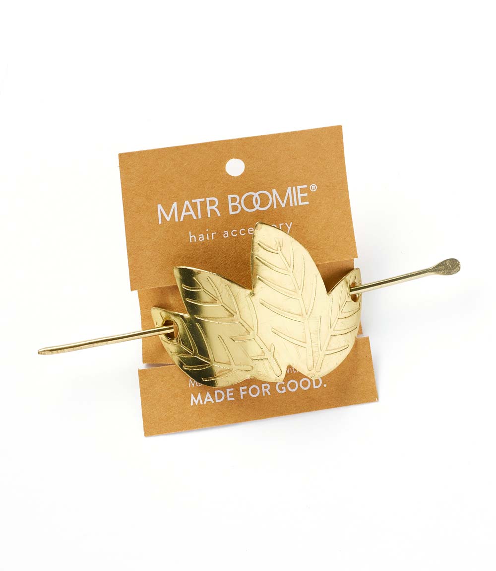 Sayuri Leaf Hair Pin - Gold