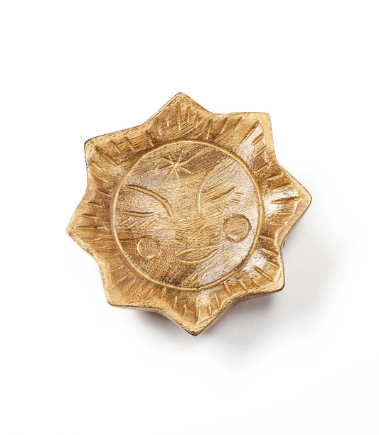 Chamak Sun Trinket Dish - Metallic Painted Wood