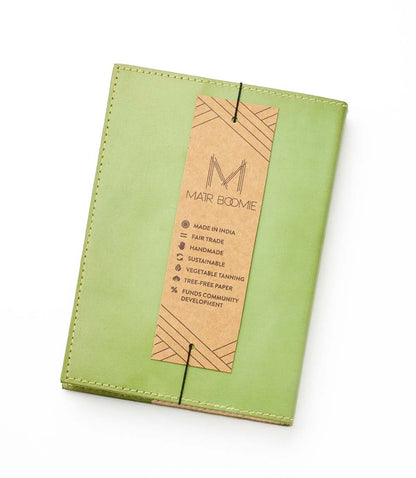 Snake Embossed Green Leather Journal - Refillable Notebook