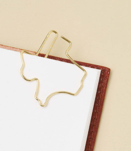 Texas State Wire Bookmark - Gold