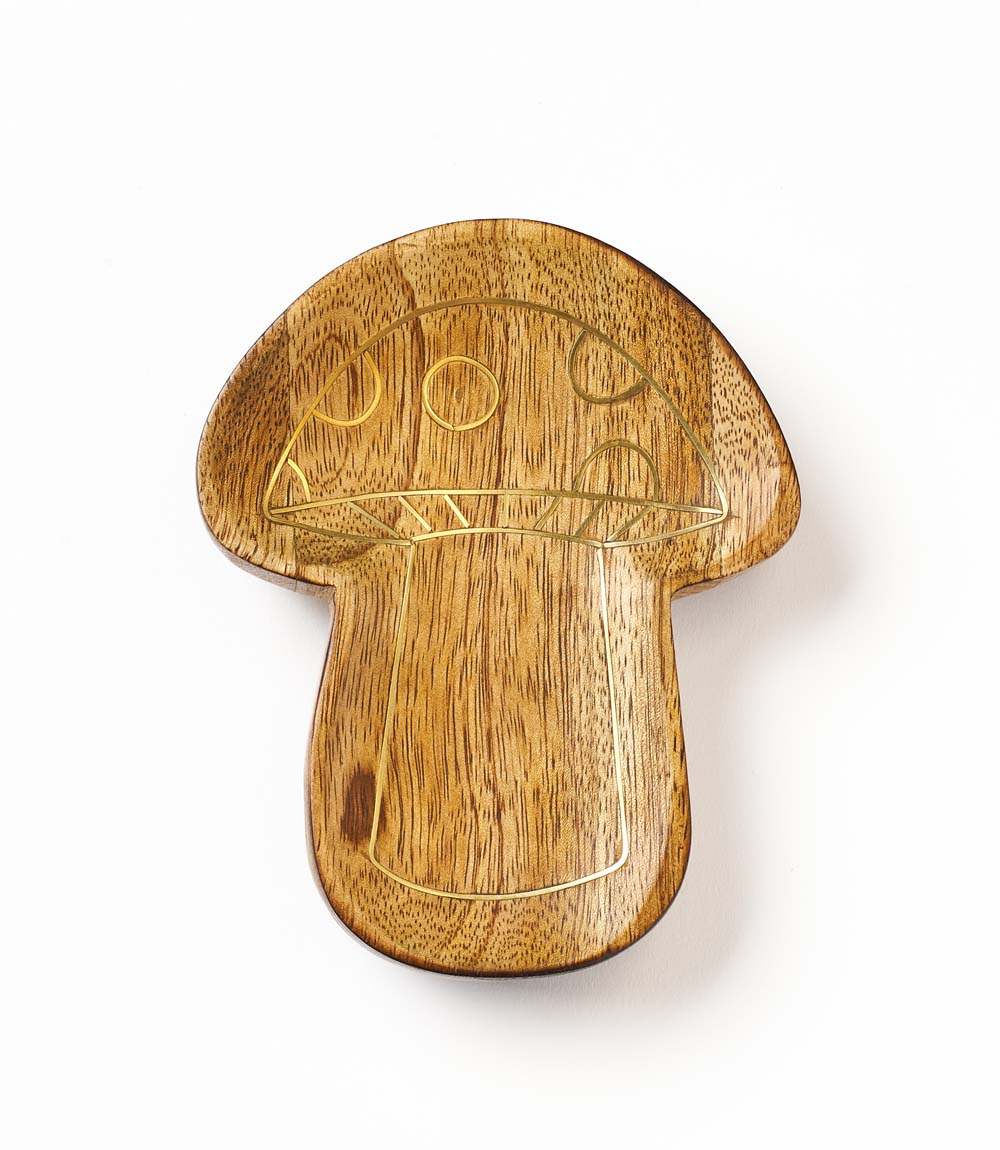 Drishti Mushroom Trinket Dish - Brass inlay