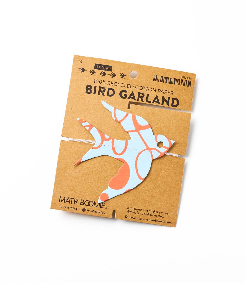 Bird Recycled Paper Garland - Assorted Prints