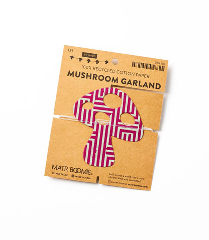 Mushroom Recycled Paper Garland - Assorted Prints