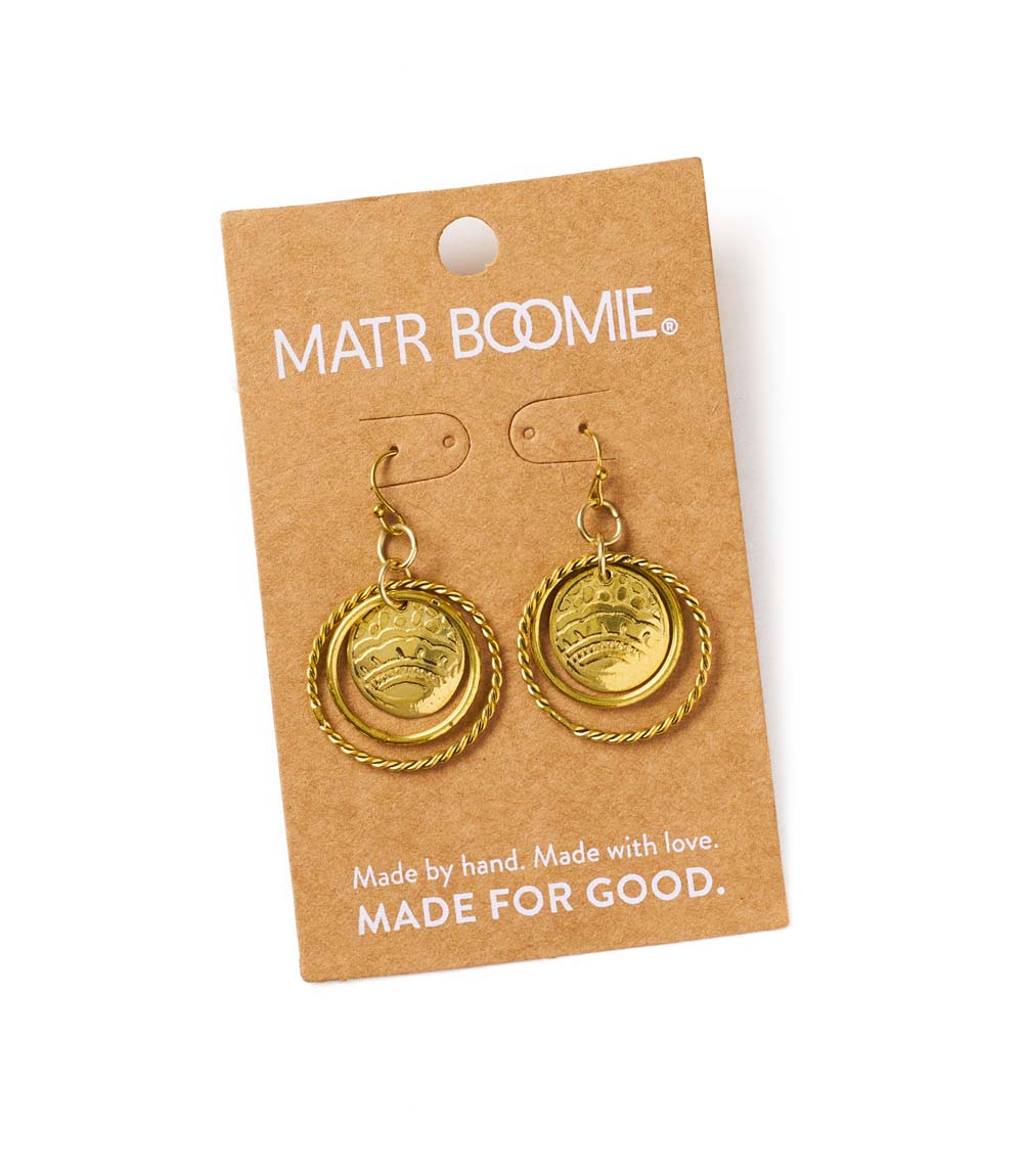 Yashi Embossed Ring Dangle Earring