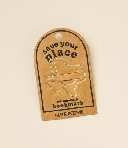 Texas State Wire Bookmark - Gold
