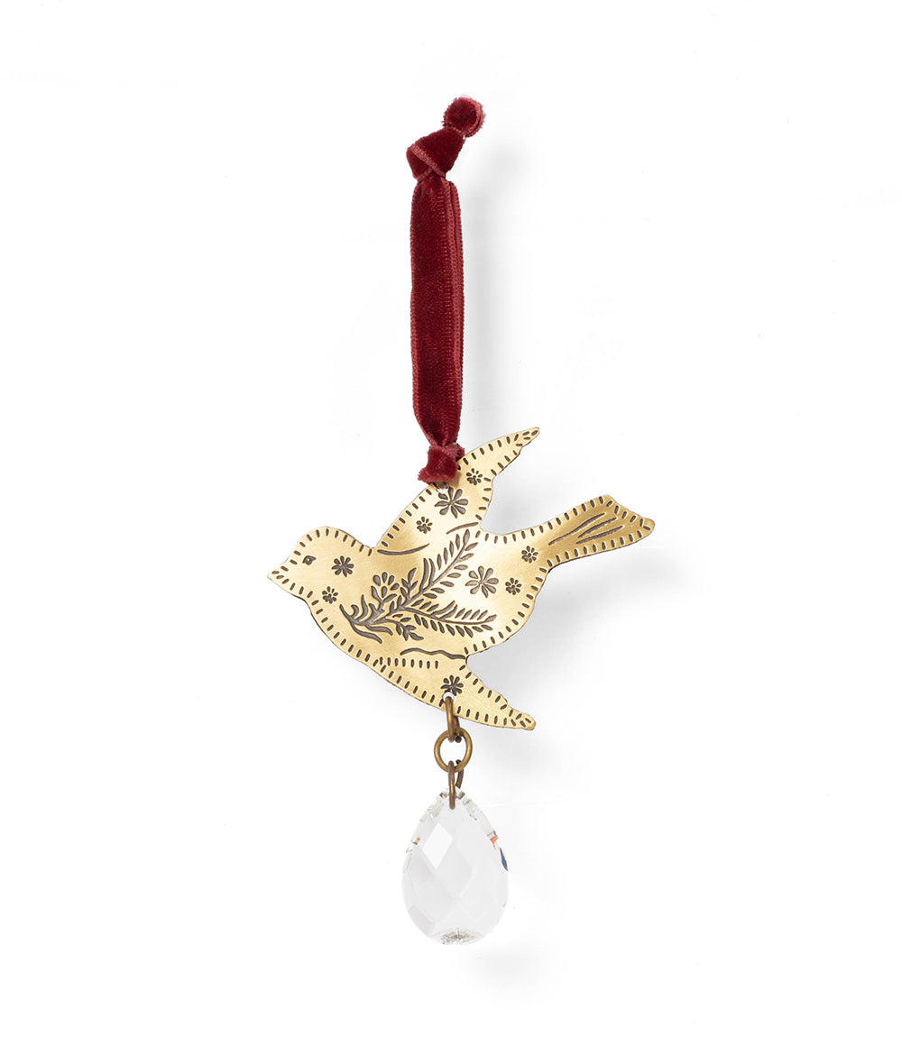 Surya Bird Engraved Brass Ornament