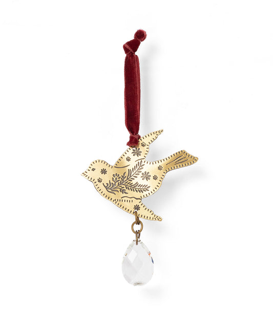 Surya Bird Engraved Brass Ornament