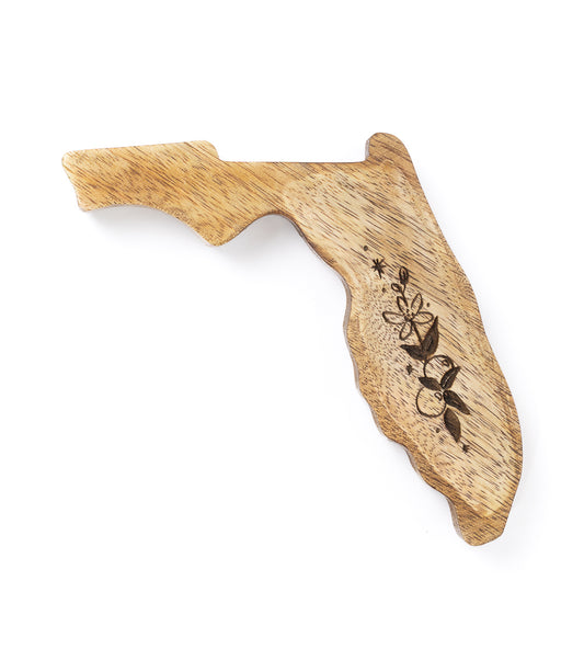 Florida State Orange Blossom Trinket Dish - Mango Wood