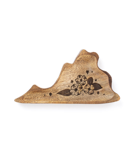 Virginia State Dogwood Trinket Dish - Mango Wood