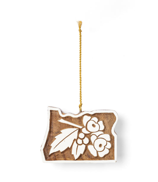 Oregon State Grape Ornament - Hand Carved State Flower