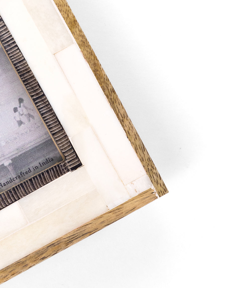 Janaka 3x3 Picture Frame - Carved Bone and Horn