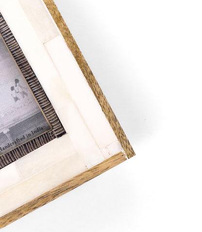 Janaka 3x3 Picture Frame - Carved Bone and Horn